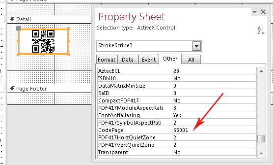 Choosing a code page for 2D barcode