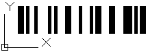 A CODE 128 barcode loaded into AutoCAD