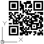 A DXF file with QR Code loaded into AutoCAD