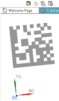 A barcode in DXF format