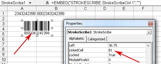 Linking a barcode with a formula