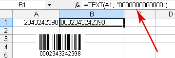 Converting a numeric value to text in Excel