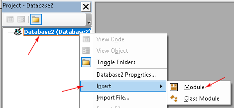 Adding a VBA module in Access