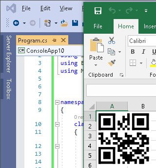 Automating barcode in Excel from C&num;