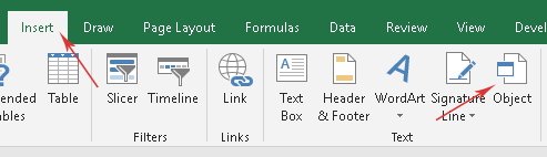 Inserting the barcode generator object in Excel as an Active Document