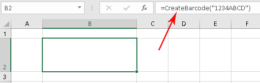The barcode formula in a cell