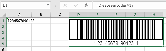 Inserting an ITF-14 barcode with formula