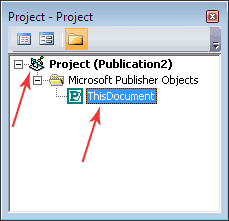 The VBA project tree