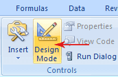 Switching to the Design mode