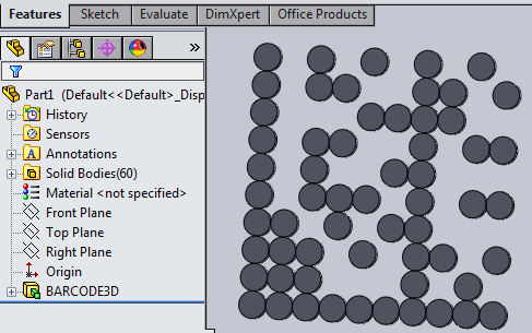 An extruded barcode