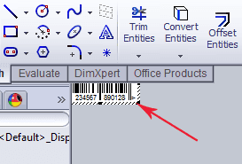 Barcode object in SolidWorks