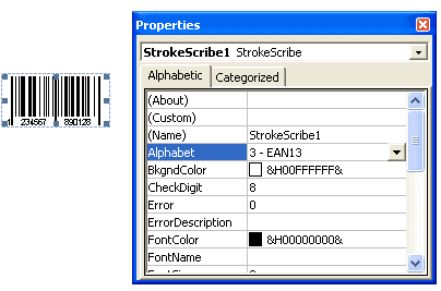 Barcode property list