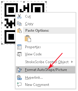 Formatting the barcode object
