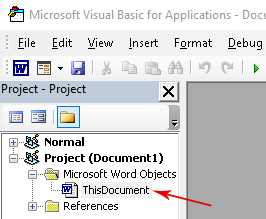 Adding code to the VBA project