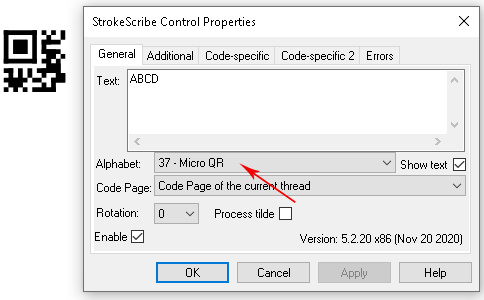 Micro QR Code in Word